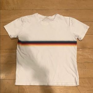 Brandy Melville Rainbow Stripe Graphic Tee